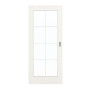 Frontansicht von GARANT Schiebetür Authentic Bianco GCK08 mit Lichtausschnitt LA-3 Sprosse SP1