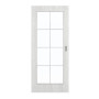 Frontansicht von GARANT Schiebetür Authentic Grigio GCK08 mit Lichtausschnitt LA-3 Sprosse SP1
