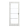 Frontansicht von GARANT Schiebetür Authentic Grigio GCK08 mit Lichtausschnitt LA-3 Sprosse SP10