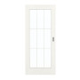 Frontansicht von GARANT Schiebetür Authentic Bianco GCK08 mit Lichtausschnitt LA-3 Sprosse SP2
