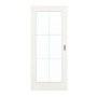 Frontansicht von GARANT Schiebetür Authentic Bianco GCK08 mit Lichtausschnitt LA-3 Sprosse SP4