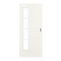 Frontansicht von GARANT Schiebetür Authentic Bianco GCK08 mit Lichtausschnitt LA-4 bandseitig Sprosse SP10