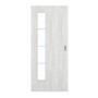 Frontansicht von GARANT Schiebetür Authentic Grigio GCK08 mit Lichtausschnitt LA-4 bandseitig Sprosse SP10