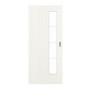 Frontansicht von GARANT Schiebetür Authentic Bianco GCK08 mit Lichtausschnitt LA-4 schlossseitig Sprosse SP10