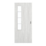 Frontansicht von GARANT Schiebetür Authentic Grigio GCK08 mit Lichtausschnitt LA-5 bandseitig Sprosse SP10