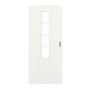 Frontansicht von GARANT Schiebetür Authentic Bianco GCK08 mit Lichtausschnitt LA-5 schlossseitig Sprosse SP10