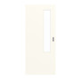 Frontansicht von GARANT Schiebetür 0105-60 Pearl White CePaL mit Lichtausschnitt LA-5 schlossseitig