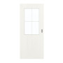 Frontansicht von GARANT Schiebetür Authentic Bianco GCK08 mit Lichtausschnitt LA-6 Sprosse SP0