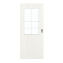 Frontansicht von GARANT Schiebetür Authentic Bianco GCK08 mit Lichtausschnitt LA-6 Sprosse SP1