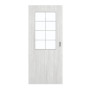 Frontansicht von GARANT Schiebetür Authentic Grigio GCK08 mit Lichtausschnitt LA-6 Sprosse SP1