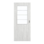 Frontansicht von GARANT Schiebetür Authentic Grigio GCK08 mit Lichtausschnitt LA-6 Sprosse SP10