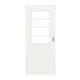 Frontansicht von GARANT Schiebetür D354-60 Designer White Resopal mit Lichtausschnitt LA-6 Sprosse SP10