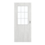 Frontansicht von GARANT Schiebetür Authentic Grigio GCK08 mit Lichtausschnitt LA-6 Sprosse SP2