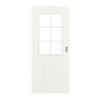 Frontansicht von GARANT Schiebetür Authentic Bianco GCK08 mit Lichtausschnitt LA-6 Sprosse SP4