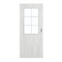 Frontansicht von GARANT Schiebetür Authentic Grigio GCK08 mit Lichtausschnitt LA-6 Sprosse SP4