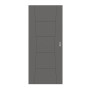 Frontansicht von HÖRMANN Schiebetür Groove 22 Staubgrau RAL 7037 Lack DesignLine