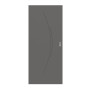 Frontansicht von HÖRMANN Schiebetür Groove 49 Staubgrau RAL 7037 Lack DesignLine