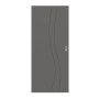 Frontansicht von HÖRMANN Schiebetür Groove 51 Staubgrau RAL 7037 Lack DesignLine