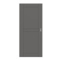 Frontansicht von HÖRMANN Schiebetür Groove 88 Staubgrau RAL 7037 Lack DesignLine