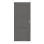 Frontansicht von HÖRMANN Schiebetür Groove 89 Staubgrau RAL 7037 Lack DesignLine