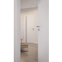 CloseUp-Milieuansicht von HÖRMANN Innentür Pure 1 Bütte Weiß Duradecor DesignLine mit Lichtausschnitt Bandseite