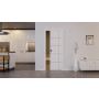 Front-Milieuansicht der in der Wand laufenden Linea Black M22 Weißlack RAL 9016 Schiebetür - Deine Tür
