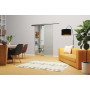 Wohnzimmer mit Ufficio Motiv matt Glasschiebetür-Set inkl. Schiebetürsystem S65 - Erkelenz