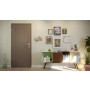 Front-Milieuansicht von HÖRMANN Wohnungseingangstür Groove 39 Staubgrau RAL 7037 Lack DesignLine