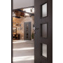 CloseUp-Milieuansicht von HÖRMANN Innentür Groove 23 Staubgrau RAL 7037 Lack DesignLine mit Lichtausschnitt LA 5