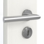 Detailansicht der Oberfläche von GARANT Zimmertür-Set Authentic Bianco CPL mit Lichtausschnitt LA-DIN mit Zarge und Drücker