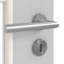 Detailansicht der Oberfläche von GARANT Zimmertür D92-60 Dove Grey Resopal mit Lichtausschnitt LA-DIN Sprosse SP1
