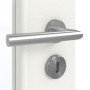 Detailansicht der Oberfläche von GARANT Zimmertür Quer Authentic Bianco CPL mit Lichtausschnitt LA-2 Sprosse SP4