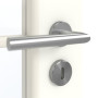 Detailansicht der Oberfläche von GARANT Zimmertür U11026SD Kristallweiß GHK08 mit Lichtausschnitt LA-3 Sprosse SP0