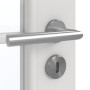 Detailansicht der Oberfläche von GARANT Zimmertür 0160-60 Silver Grey CPL mit Lichtausschnitt LA-3 Sprosse SP1