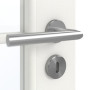 Detailansicht der Oberfläche von GARANT Zimmertür Authentic Bianco GCK08 mit Lichtausschnitt LA-3 Sprosse SP10