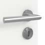 Detailansicht der Oberfläche von GARANT Zimmertür D354-60 Designer White Resopal mit Lichtausschnitt LA-4 bandseitig Sprosse SP10