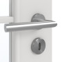 Detailansicht der Oberfläche von GARANT Zimmertür 0160-60 Silver Grey CPL mit Lichtausschnitt LA-4 schlossseitig Sprosse SP10