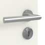 Detailansicht der Oberfläche von GARANT Zimmertür 0135-60 Rain Resopal mit Lichtausschnitt LA-5 bandseitig Sprosse SP10