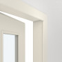 Detailansicht der geöffneten Tür von Innentür-Set Linea 02 LA-02 reverse Weißlack mit Zarge und Drücker