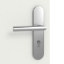 Detailansicht der Oberfläche von CLASSEN Wohnungseingangstür-Set Weiß RAL 9003 CPL 4.1 mit Stahl-Blockzarge und Beschlag