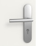 Detailansicht der Oberfläche von CLASSEN Wohnungseingangstür-Set Weiß RAL 9016 CPL 4.1 mit Stahl-Blockzarge und Beschlag