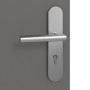 Detailansicht der Oberfläche von HÖRMANN Wohnungseingangstür Groove 14 Staubgrau RAL 7037 Lack DesignLine