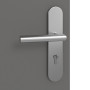 Detailansicht der Oberfläche von HÖRMANN Wohnungseingangstür Groove 78 Staubgrau RAL 7037 Lack DesignLine