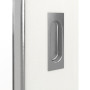 Detailansicht der Oberfläche von GARANT Feuchtraum-Schiebetür Authentic Bianco GCK08 mit Lichtausschnitt LA-2