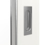Detailansicht der Oberfläche von GARANT Feuchtraum-Schiebetür Authentic Bianco GCK08 mit Lichtausschnitt LA-3