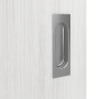 Detailansicht der Oberfläche von GARANT Feuchtraum-Schiebetür Authentic Grigio GCK08 mit Lichtausschnitt LA-4 bandseitig