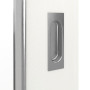 Detailansicht der Oberfläche von GARANT Feuchtraum-Schiebetür Authentic Bianco GCK08 mit Lichtausschnitt LA-4 schlossseitig