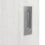 Detailansicht der Oberfläche von GARANT Feuchtraum-Schiebetür Authentic Grigio GCK08 mit Lichtausschnitt LA-5 bandseitig