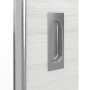 Detailansicht der Oberfläche von GARANT Feuchtraum-Schiebetür Quer Authentic Grigio GCK08 mit Lichtausschnitt LA-5 schlossseitig