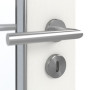 Detailansicht der Oberfläche von GARANT Feuchtraumtür Authentic Bianco GCK08 mit Lichtausschnitt LA-2